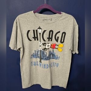 Mickey Mouse Chicago The Windy City Gray T Shirt Adult Small Disney